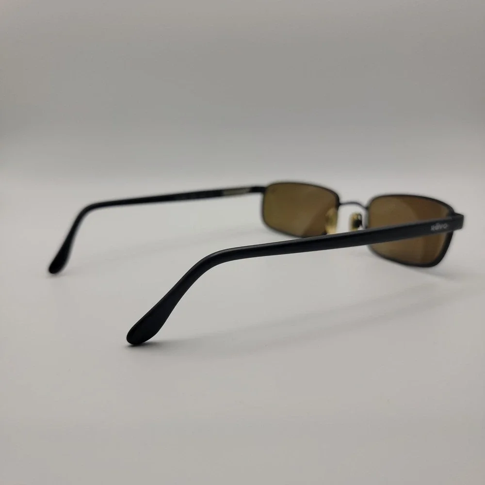 Revo RE 3005 001/62 Sunglasses Mens Black Blue Polarized Rectangular Metal Italy